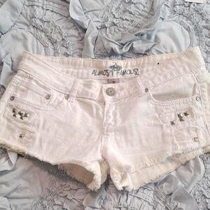 Almost Famous White Denim Shorts
